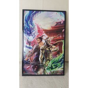 Genji Hanzo art video game Overwatch framed‎ poster 11x17